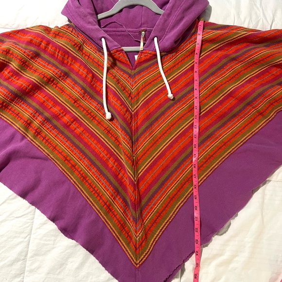 Free People Sweatshirt Poncho Hoodie Boho SZ XS/S Oversized NWOT - Picture 7 of 8